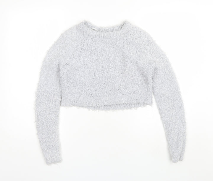 River Island Womens Blue Round Neck  Polyester Pullover Jumper Size 6