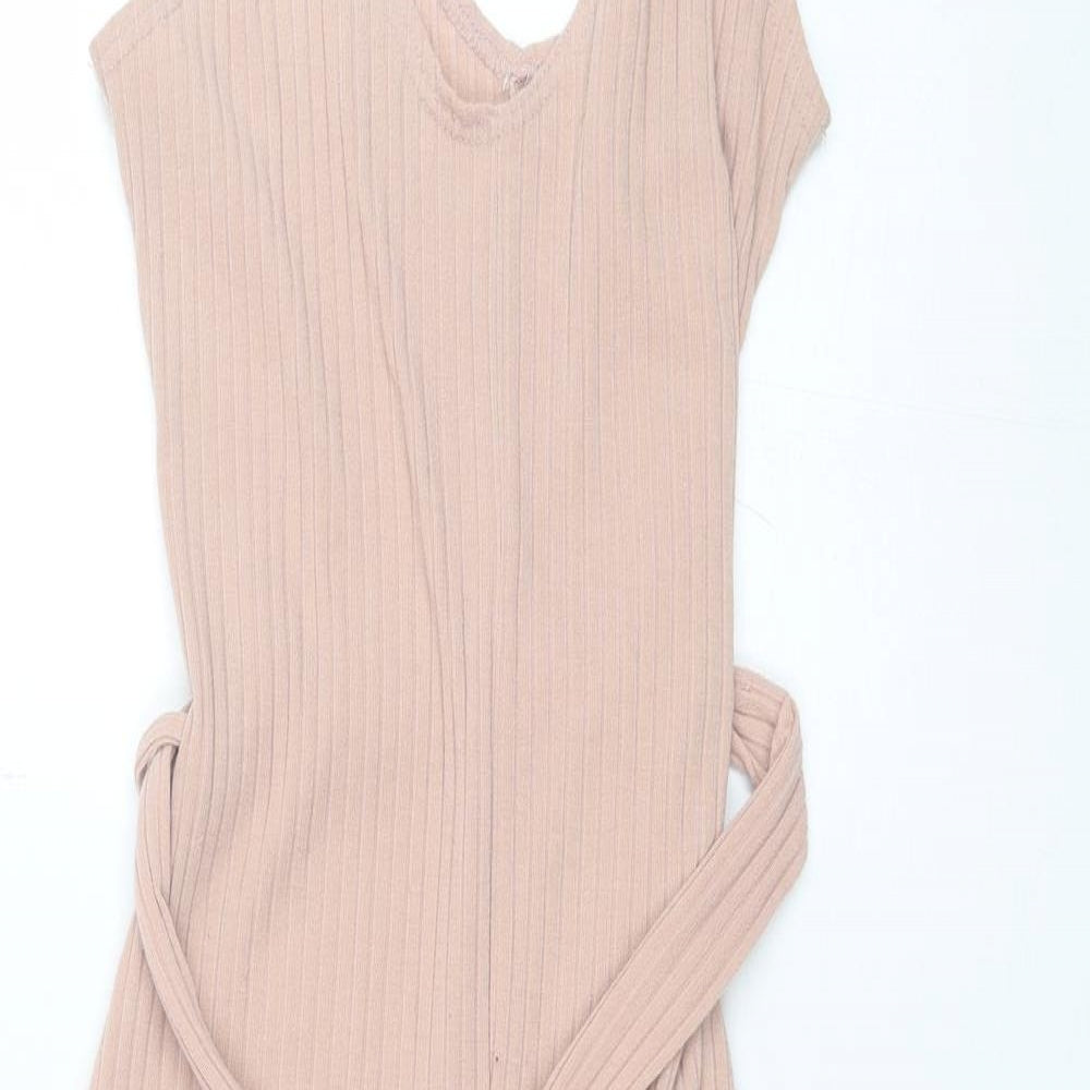 Boohoo Womens Pink  Polyester Jumpsuit One-Piece Size 10