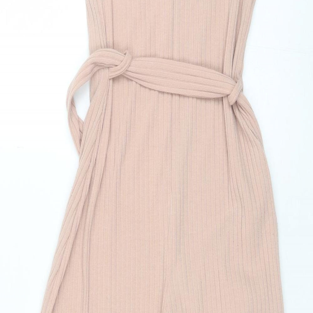Boohoo Womens Pink  Polyester Jumpsuit One-Piece Size 10