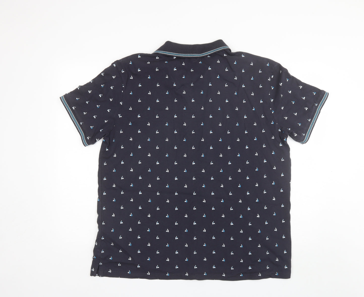 Atlas for Men Mens Blue  Cotton  Polo Size XL Collared