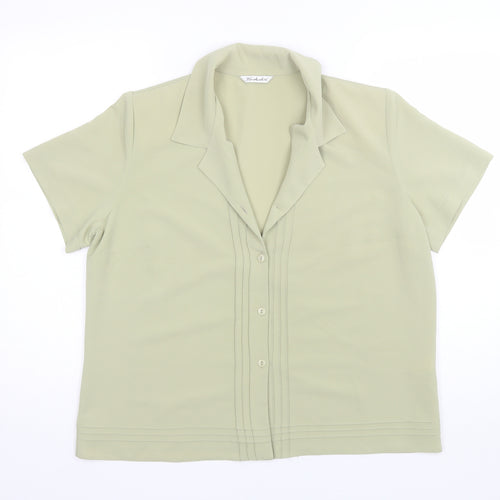 Berkertex Womens Green  Polyester Basic Button-Up Size 16 Collared