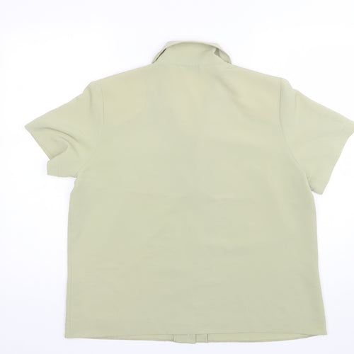 Berkertex Womens Green  Polyester Basic Button-Up Size 16 Collared