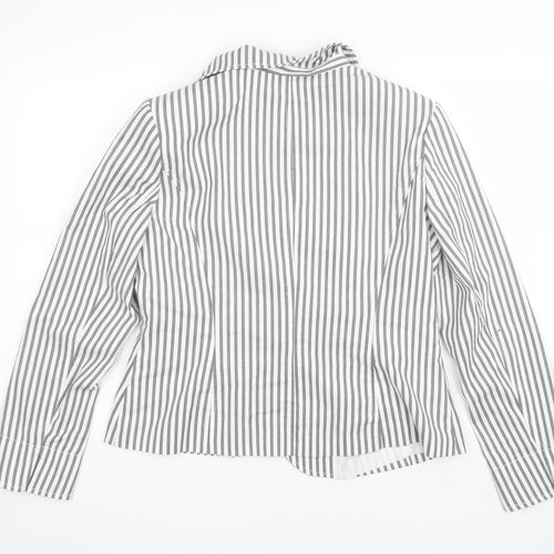 Damart Womens Grey Striped  Jacket Blazer Size 16