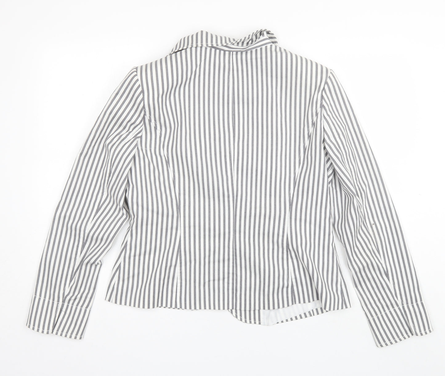 Damart Womens Grey Striped  Jacket Blazer Size 16