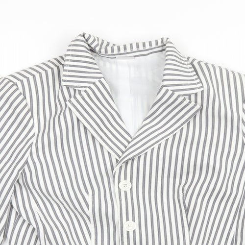 Damart Womens Grey Striped  Jacket Blazer Size 16