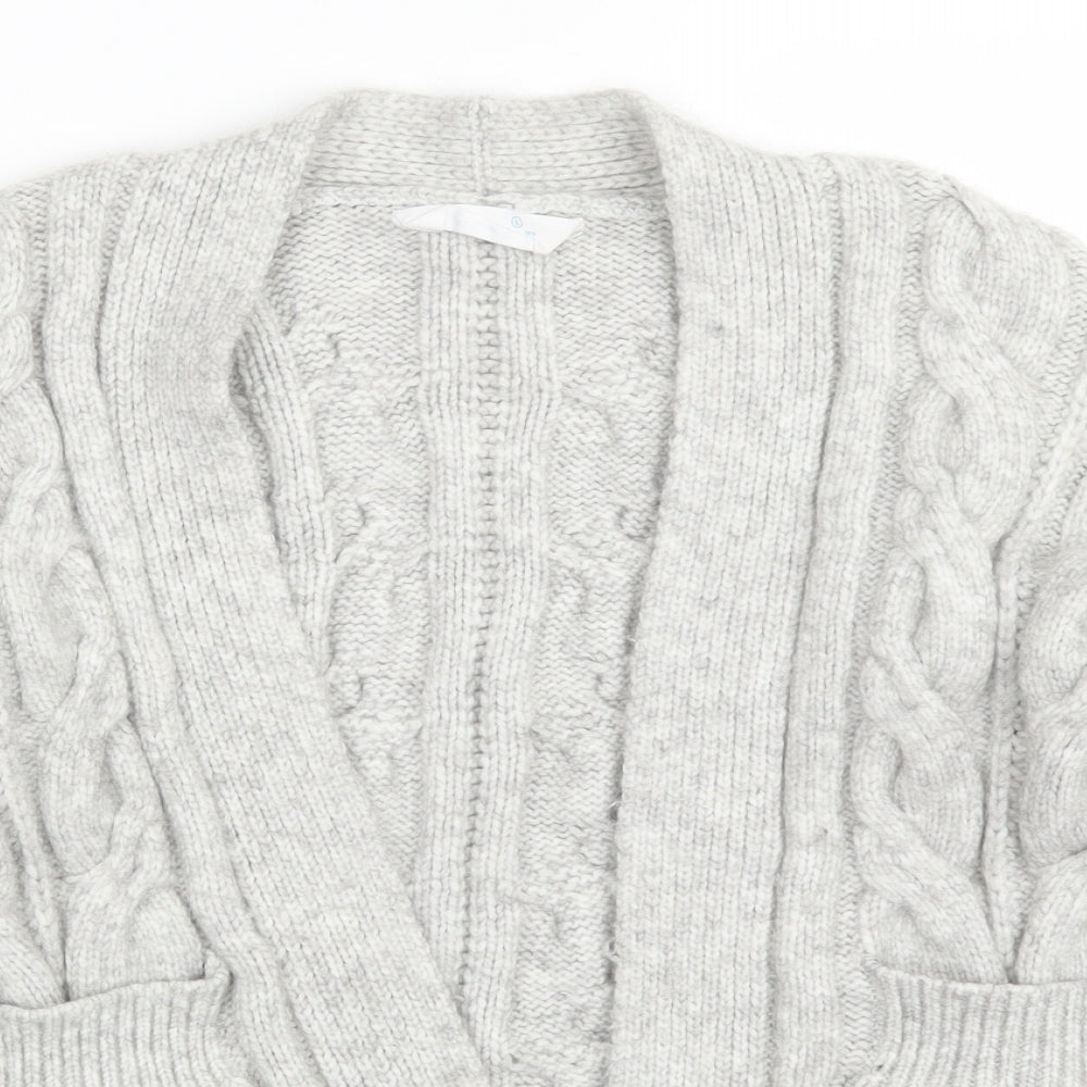 Primark Womens Grey V-Neck  Acrylic Cardigan Jumper Size L