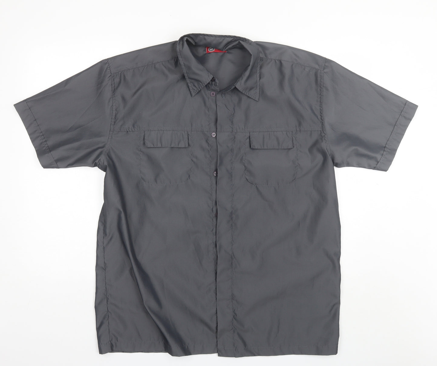 Whispering Smith Mens Grey  Polyester  Button-Up Size XL Collared