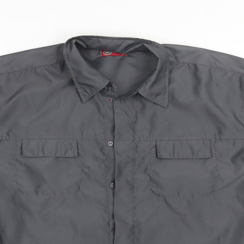 Whispering Smith Mens Grey  Polyester  Button-Up Size XL Collared