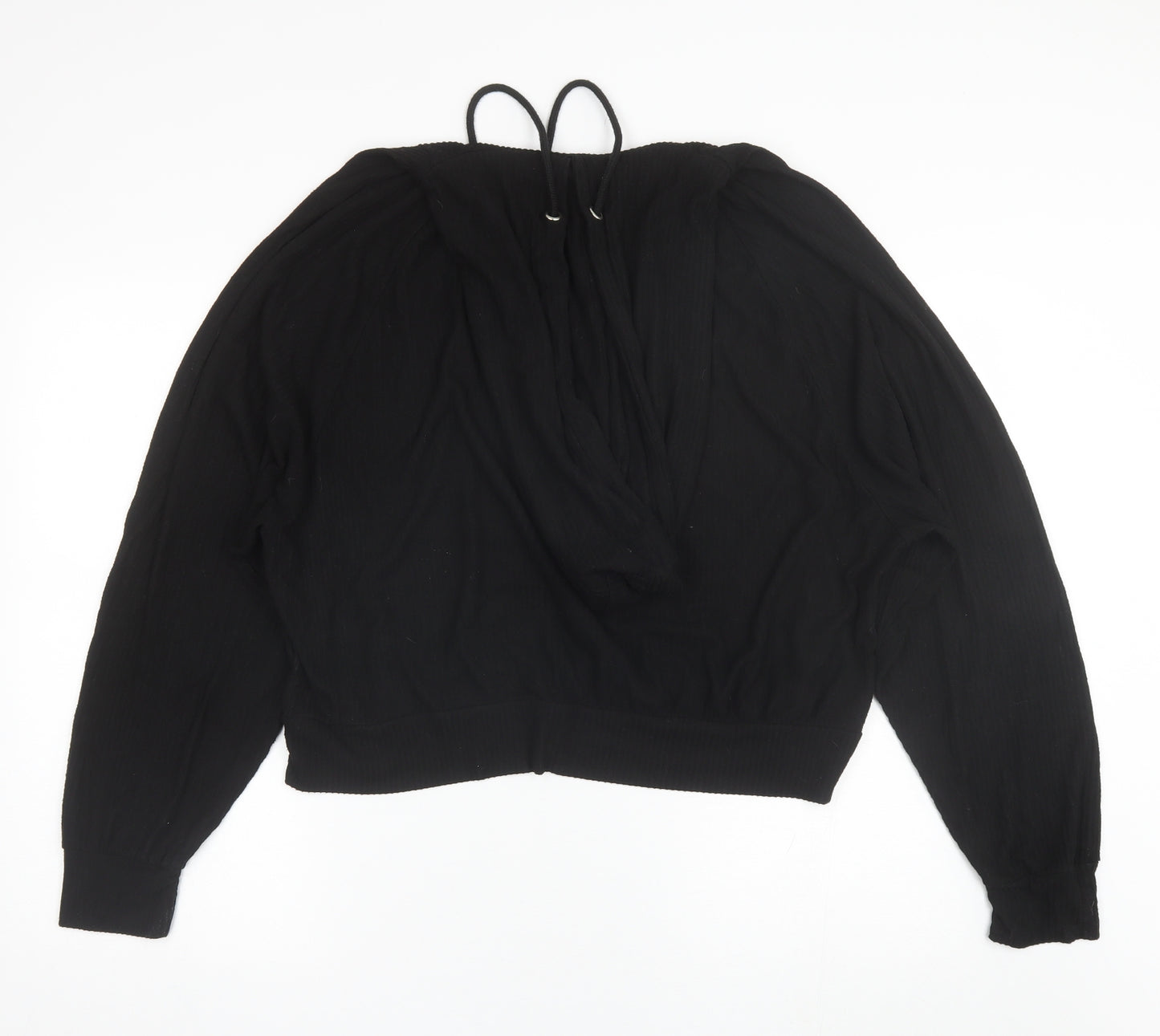 ASOS Womens Black  Cotton Blend Pullover Hoodie Size 14