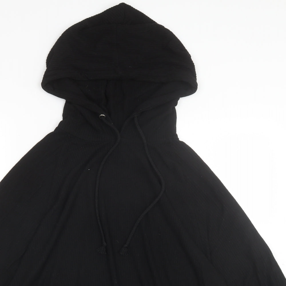 ASOS Womens Black  Cotton Blend Pullover Hoodie Size 14