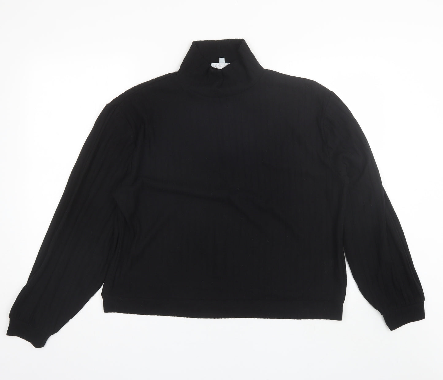 Loungable Womens Black Mock Neck  Polyester Pullover Jumper Size 14