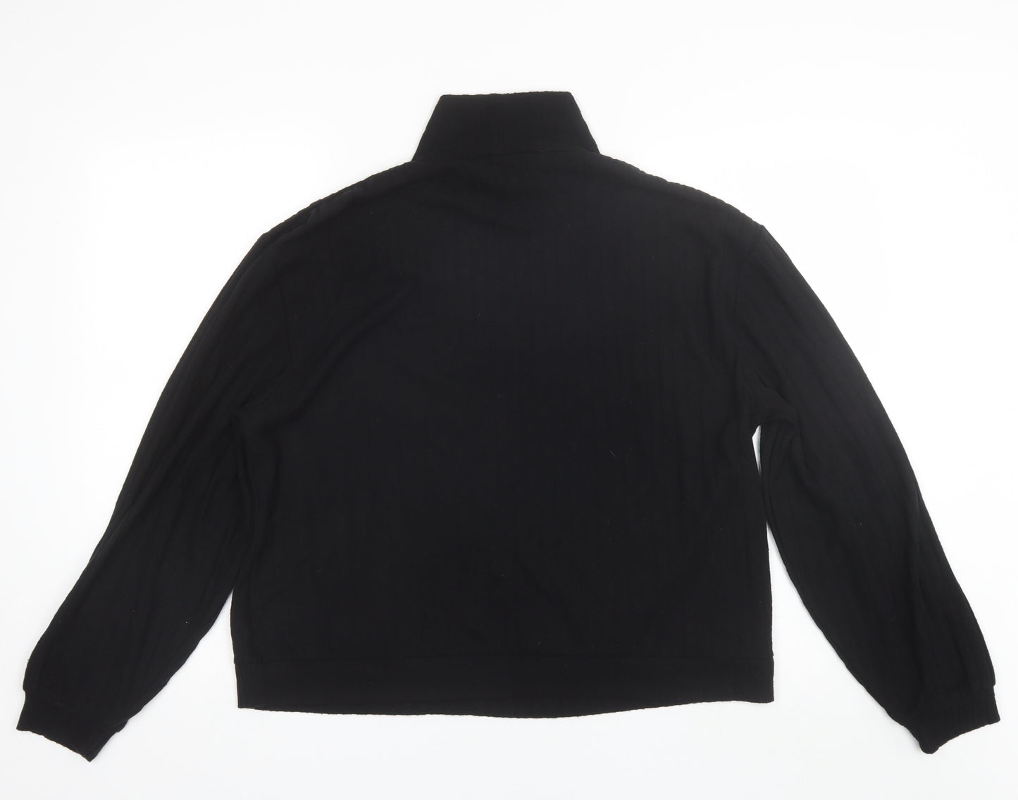 Loungable Womens Black Mock Neck  Polyester Pullover Jumper Size 14