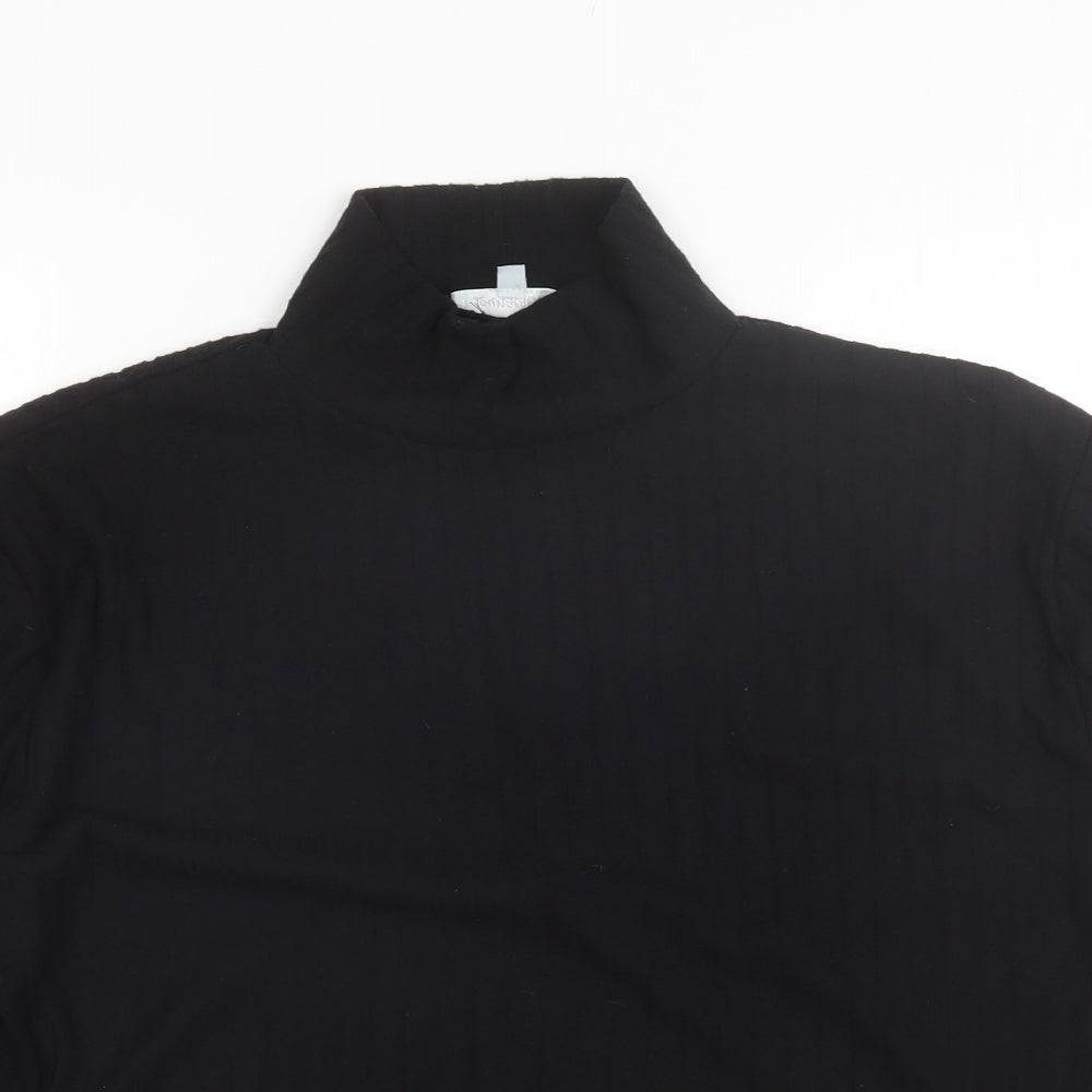Loungable Womens Black Mock Neck  Polyester Pullover Jumper Size 14