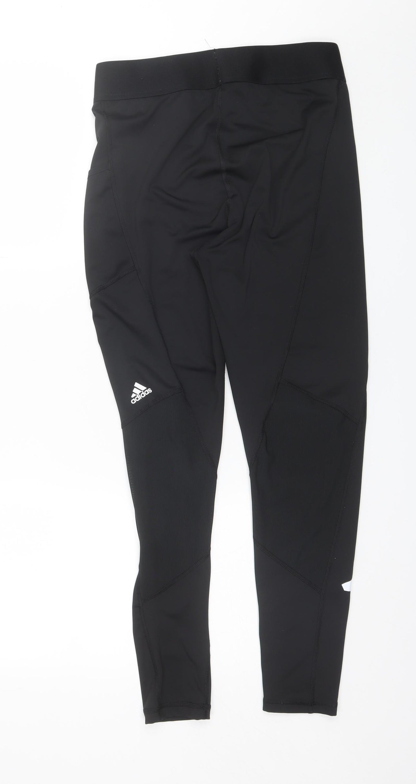 adidas Womens Black  Polyester Compression Leggings Size L L26 in Regular