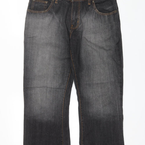 UrbanSpirit Mens Black  Cotton Straight Jeans Size 36 L29 in Regular