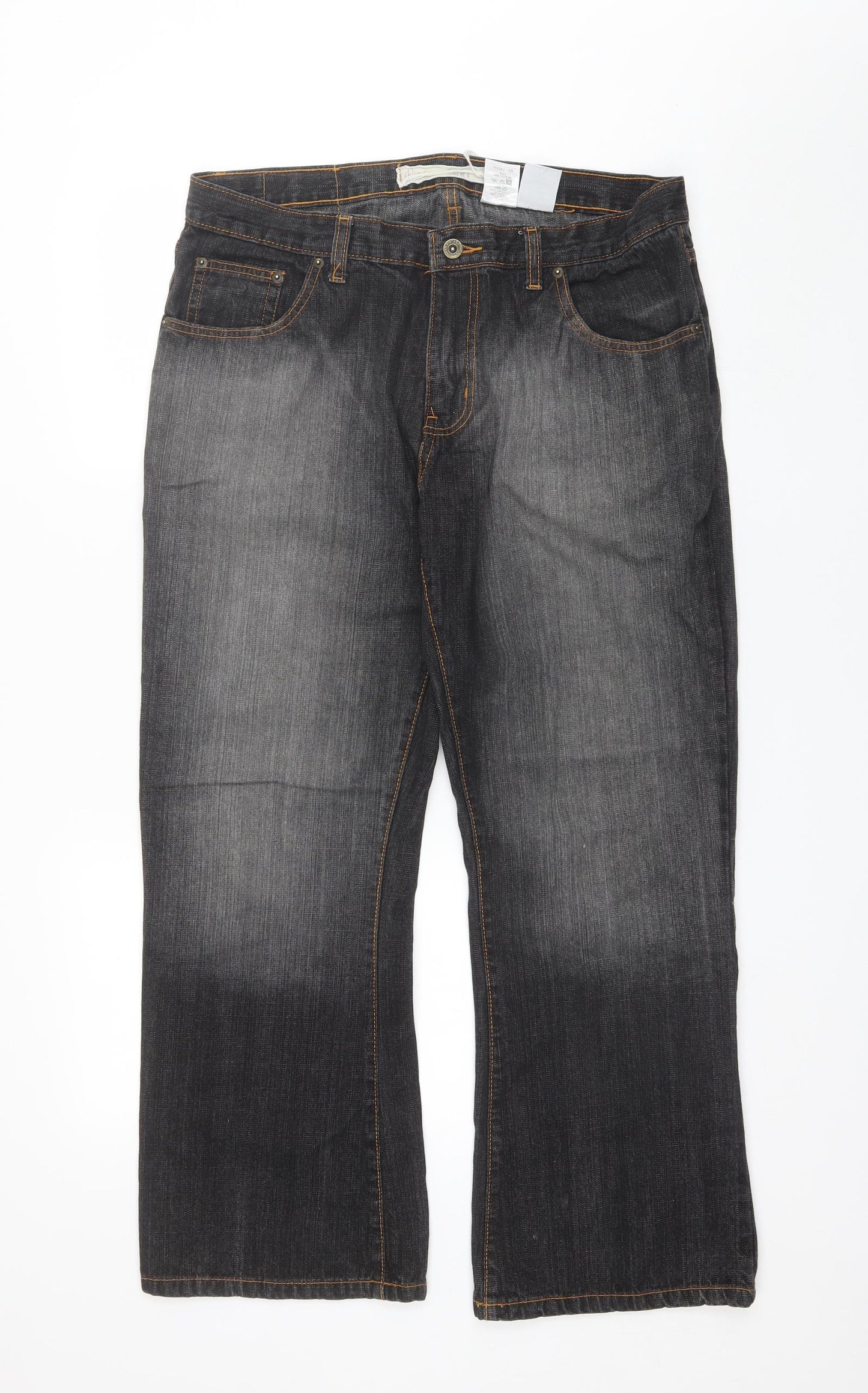 UrbanSpirit Mens Black  Cotton Straight Jeans Size 36 L29 in Regular
