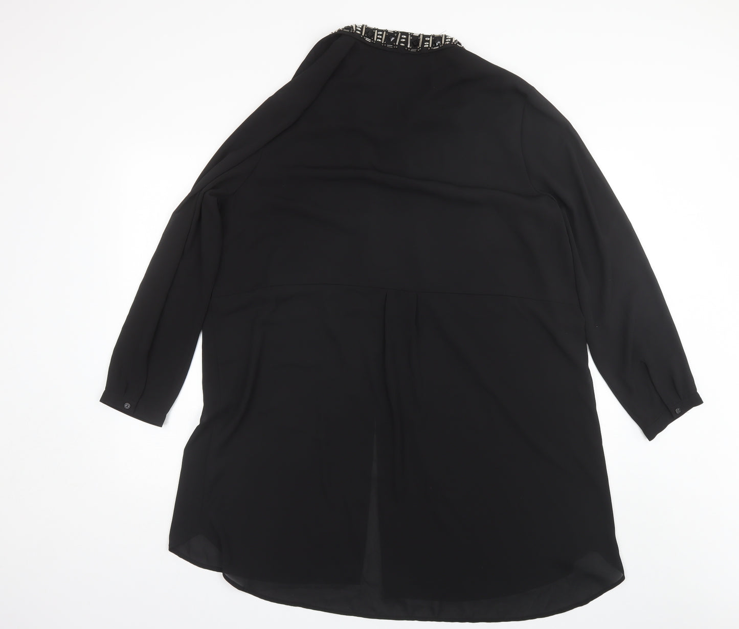 Papaya Womens Black  Polyester Basic Button-Up Size 20 Collared