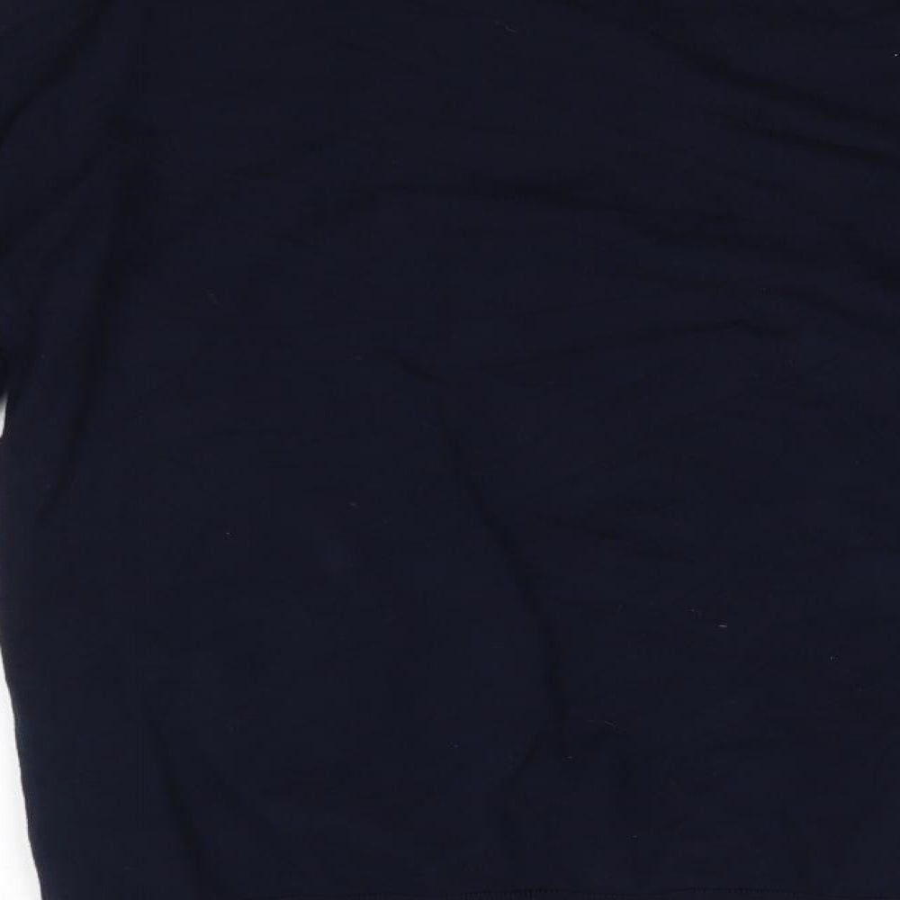 M&S Mens Blue Collared  Cotton Pullover Jumper Size XL