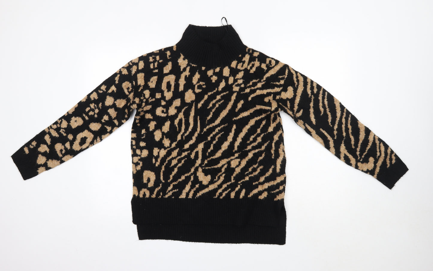 M&S Womens Multicoloured High Neck  Polyester Pullover Jumper Size S