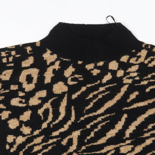 M&S Womens Multicoloured High Neck  Polyester Pullover Jumper Size S