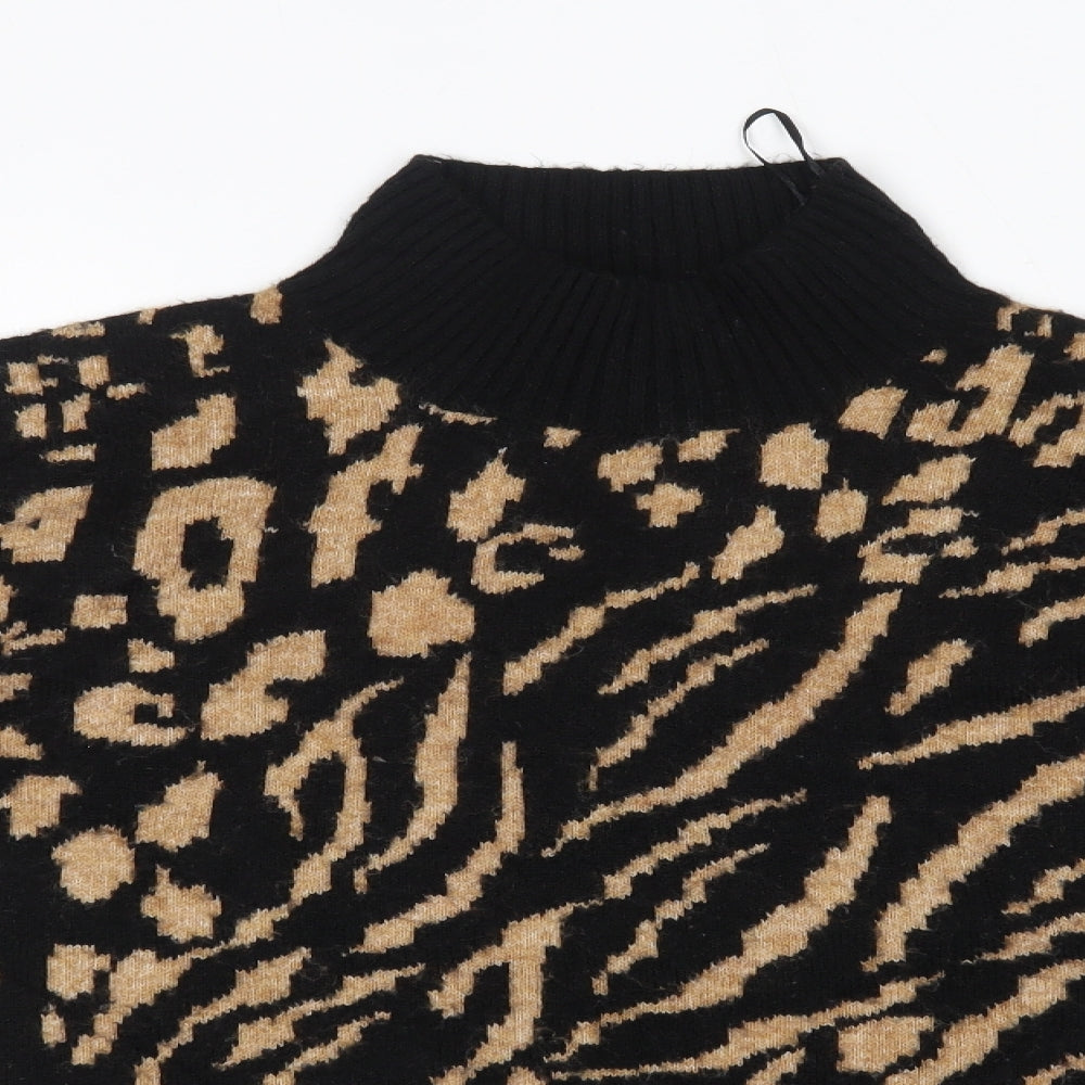 M&S Womens Multicoloured High Neck  Polyester Pullover Jumper Size S
