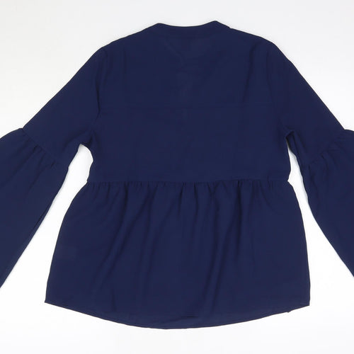SheIn Womens Blue  Polyester Basic Blouse Size XS Round Neck