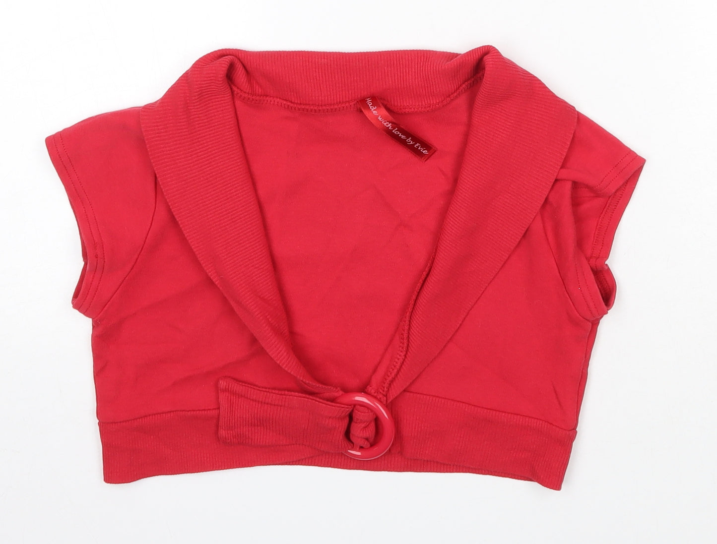 Evie Womens Red  100% Cotton Basic Blouse Size 10 V-Neck