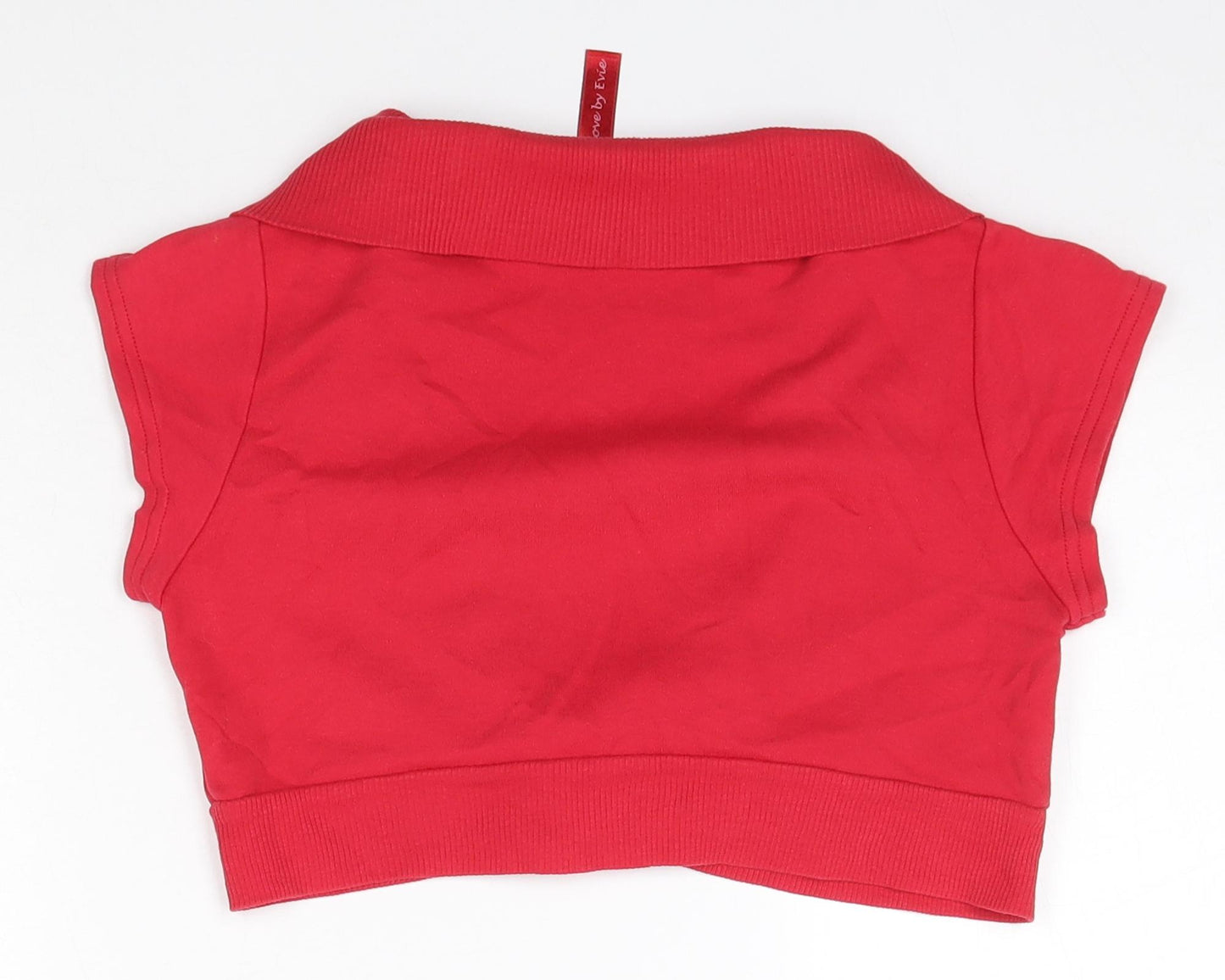 Evie Womens Red  100% Cotton Basic Blouse Size 10 V-Neck