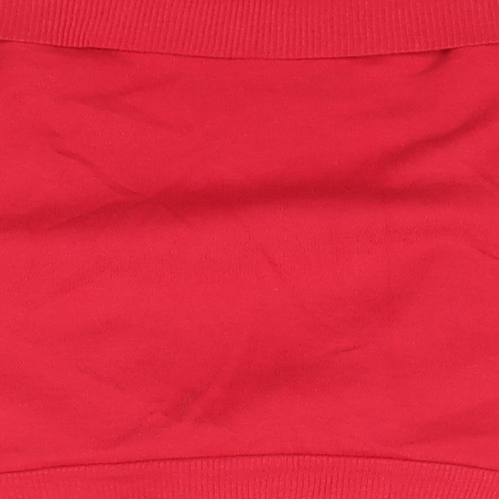 Evie Womens Red  100% Cotton Basic Blouse Size 10 V-Neck