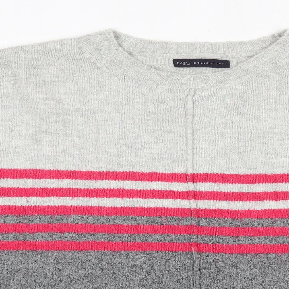 M&S Womens Multicoloured Round Neck  Acrylic Pullover Jumper Size XL