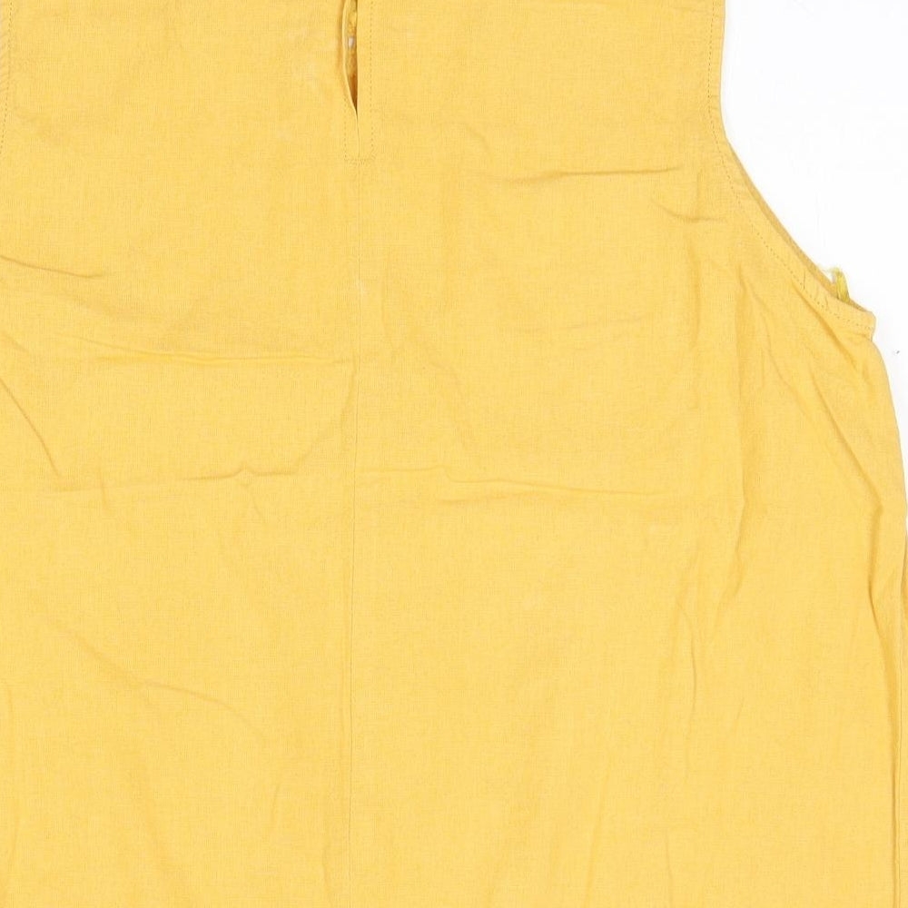 Matalan Womens Yellow  Linen Basic Blouse Size 16 Round Neck