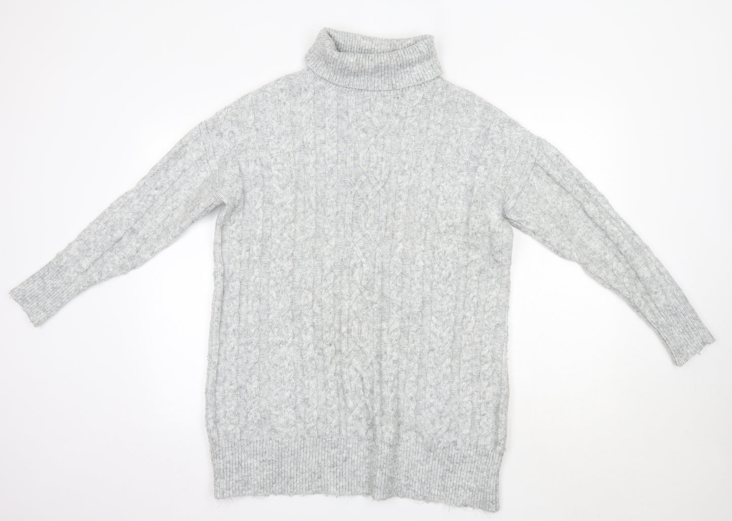 Matalan Womens Grey Roll Neck  Acrylic Pullover Jumper Size S
