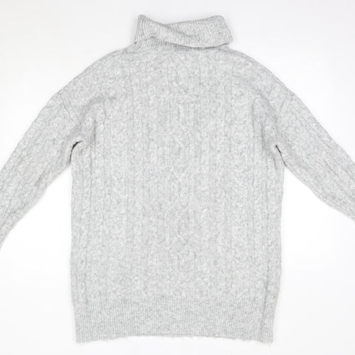 Matalan Womens Grey Roll Neck  Acrylic Pullover Jumper Size S