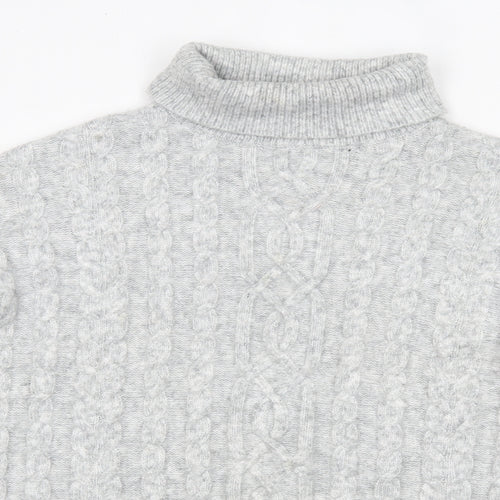 Matalan Womens Grey Roll Neck  Acrylic Pullover Jumper Size S