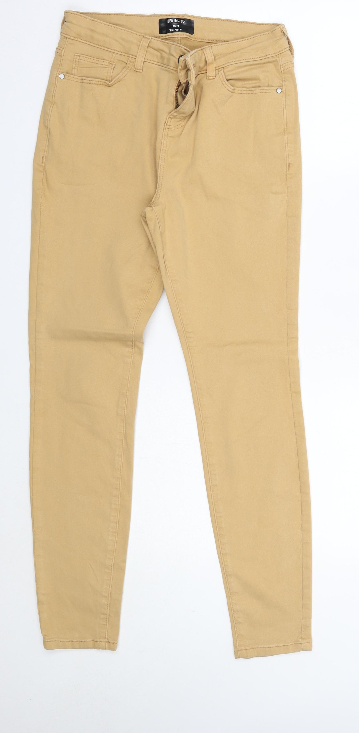 TU Womens Brown  Cotton Straight Jeans Size 10 L28 in Regular