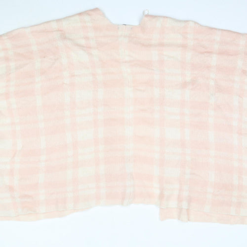 George Womens Pink V-Neck Check Acrylic Cardigan Jumper One Size