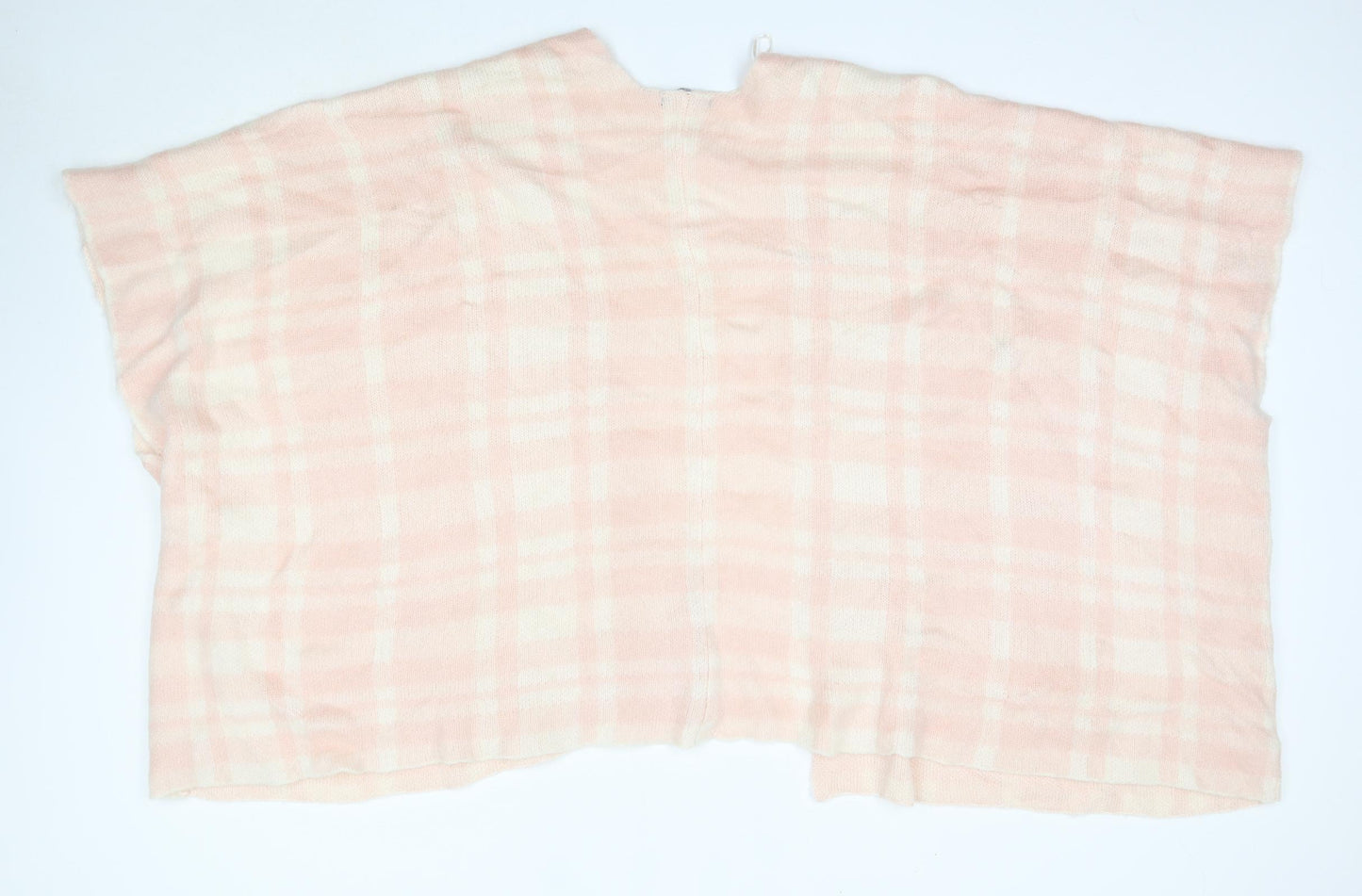 George Womens Pink V-Neck Check Acrylic Cardigan Jumper One Size