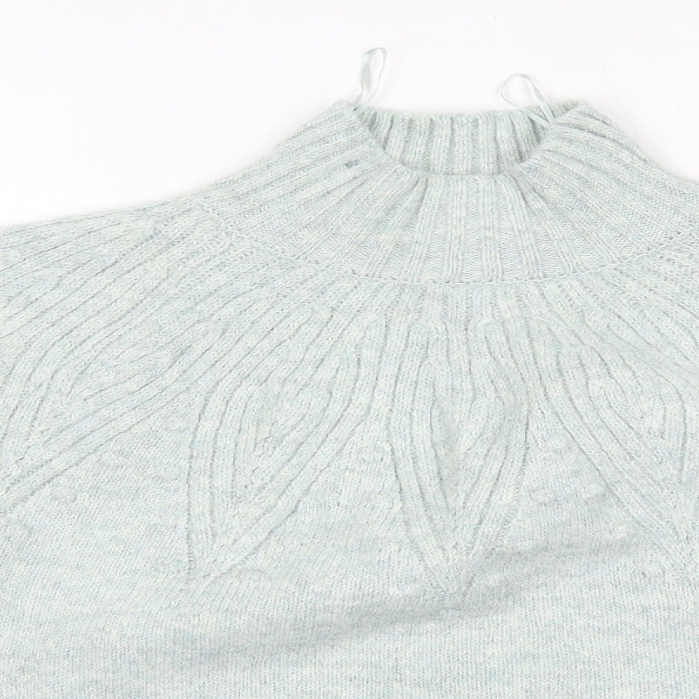 M&S Mens Green High Neck  Acrylic Pullover Jumper Size S