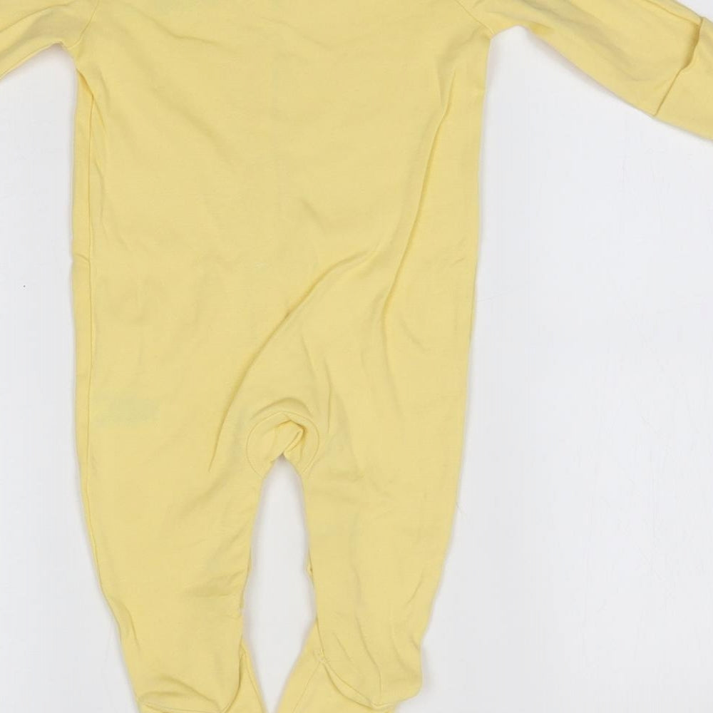 Mothercare Baby Yellow  100% Cotton Babygrow One-Piece Size 3-6 Months