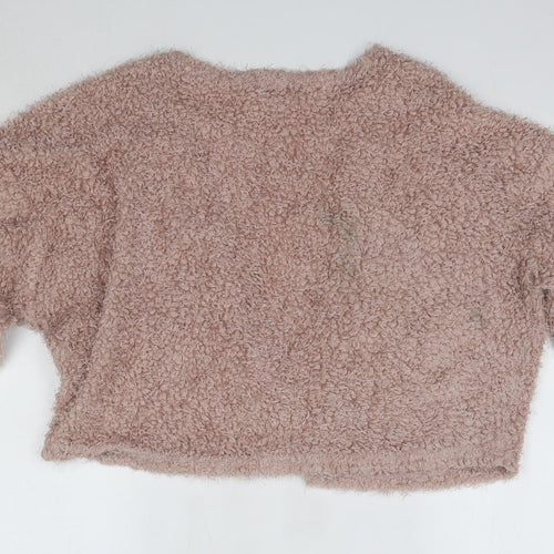 New Look Womens Pink V-Neck  Polyester Cardigan Jumper Size M