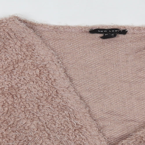 New Look Womens Pink V-Neck  Polyester Cardigan Jumper Size M