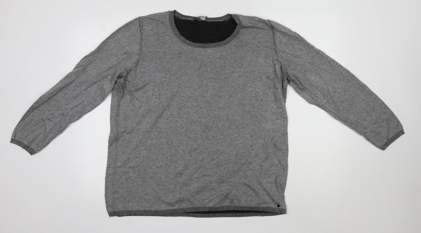Taifun  Mens Grey Round Neck  Acrylic Pullover Jumper Size L