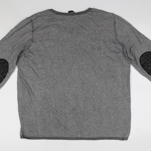 Taifun  Mens Grey Round Neck  Acrylic Pullover Jumper Size L