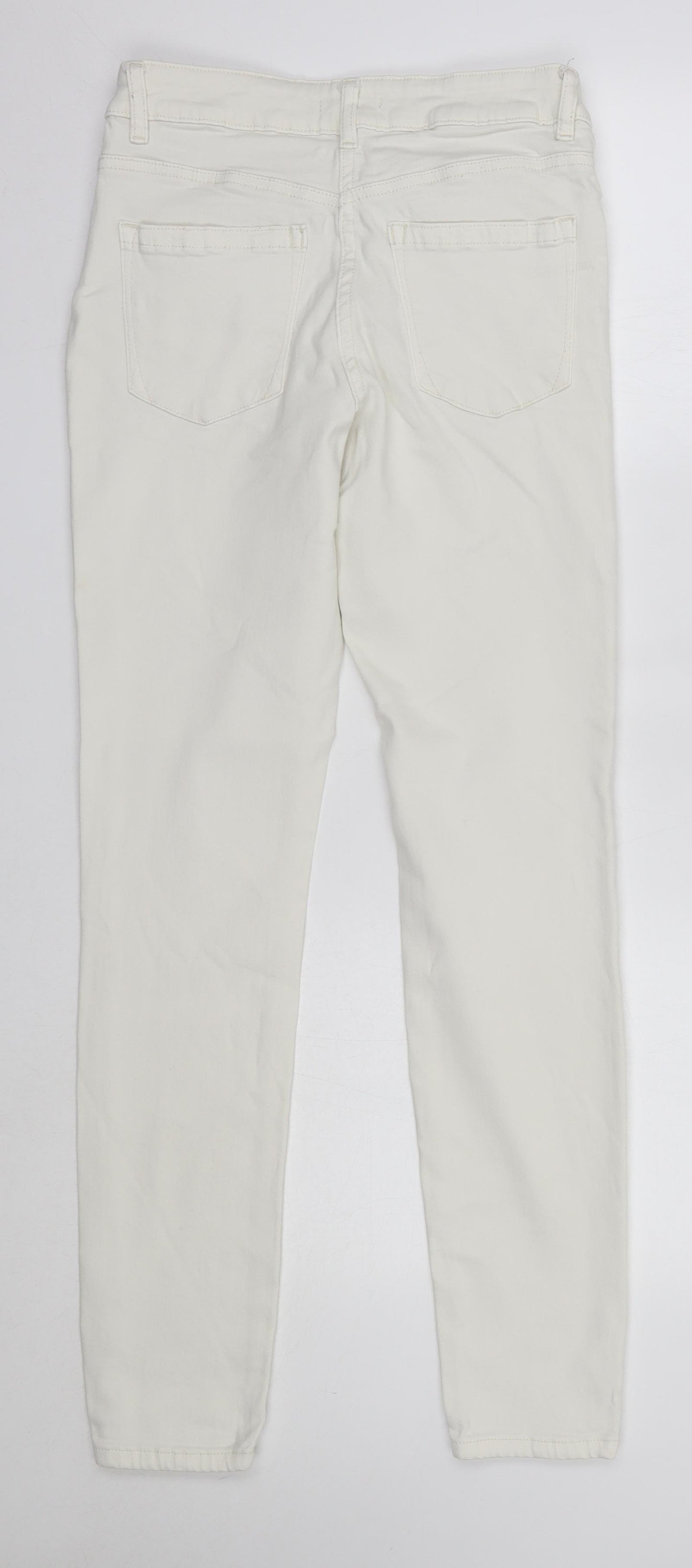 TU Womens Ivory  Cotton Skinny Jeans Size 10 L30 in Regular