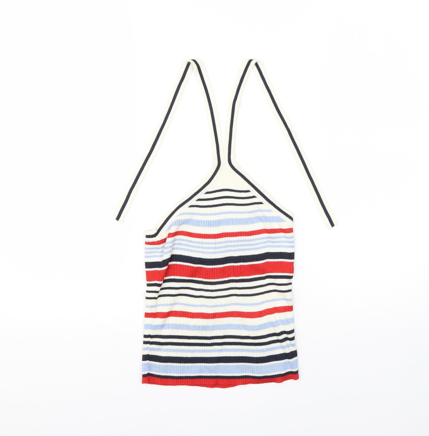 Cooperative Womens Multicoloured Striped Viscose Basic Blouse Size S Square Neck