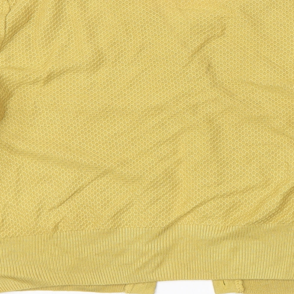 TU Womens Yellow Round Neck  Acrylic Cardigan Jumper Size 16