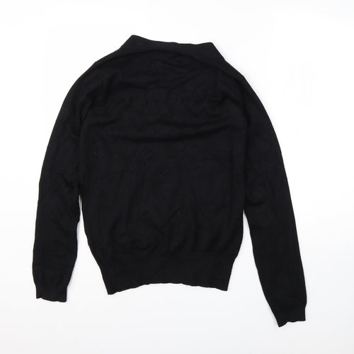 Preworn Womens Black V-Neck  Viscose Pullover Jumper Size 12