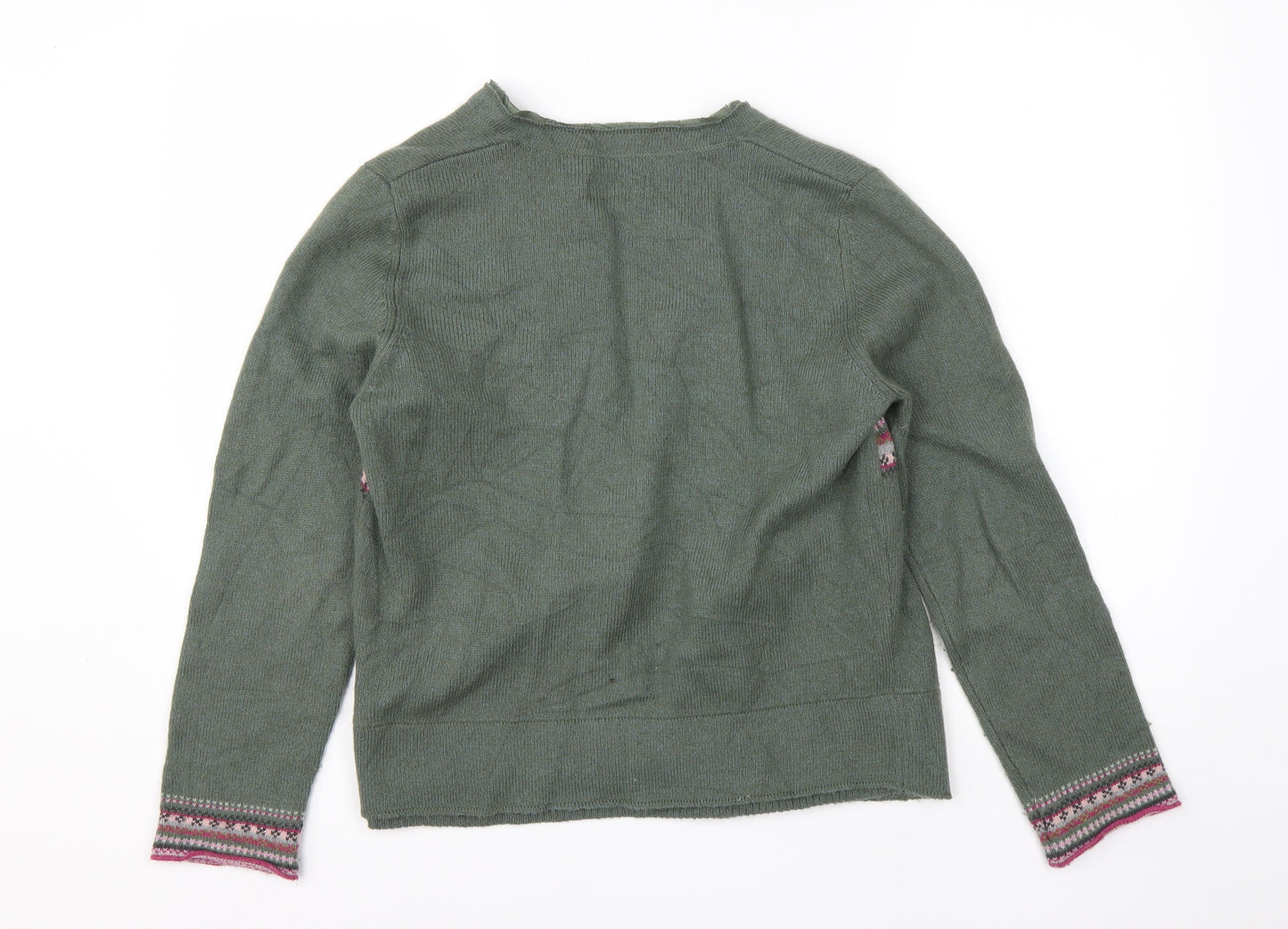 Jigsaw Womens Green Round Neck  Wool Pullover Jumper Size L