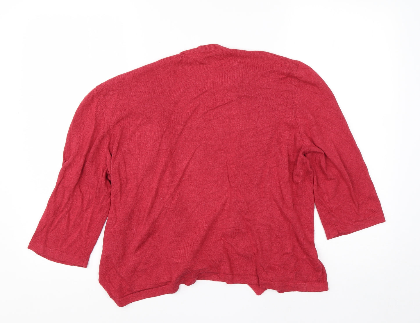 Alex & Co. Womens Red Round Neck  Viscose Cardigan Jumper Size 18