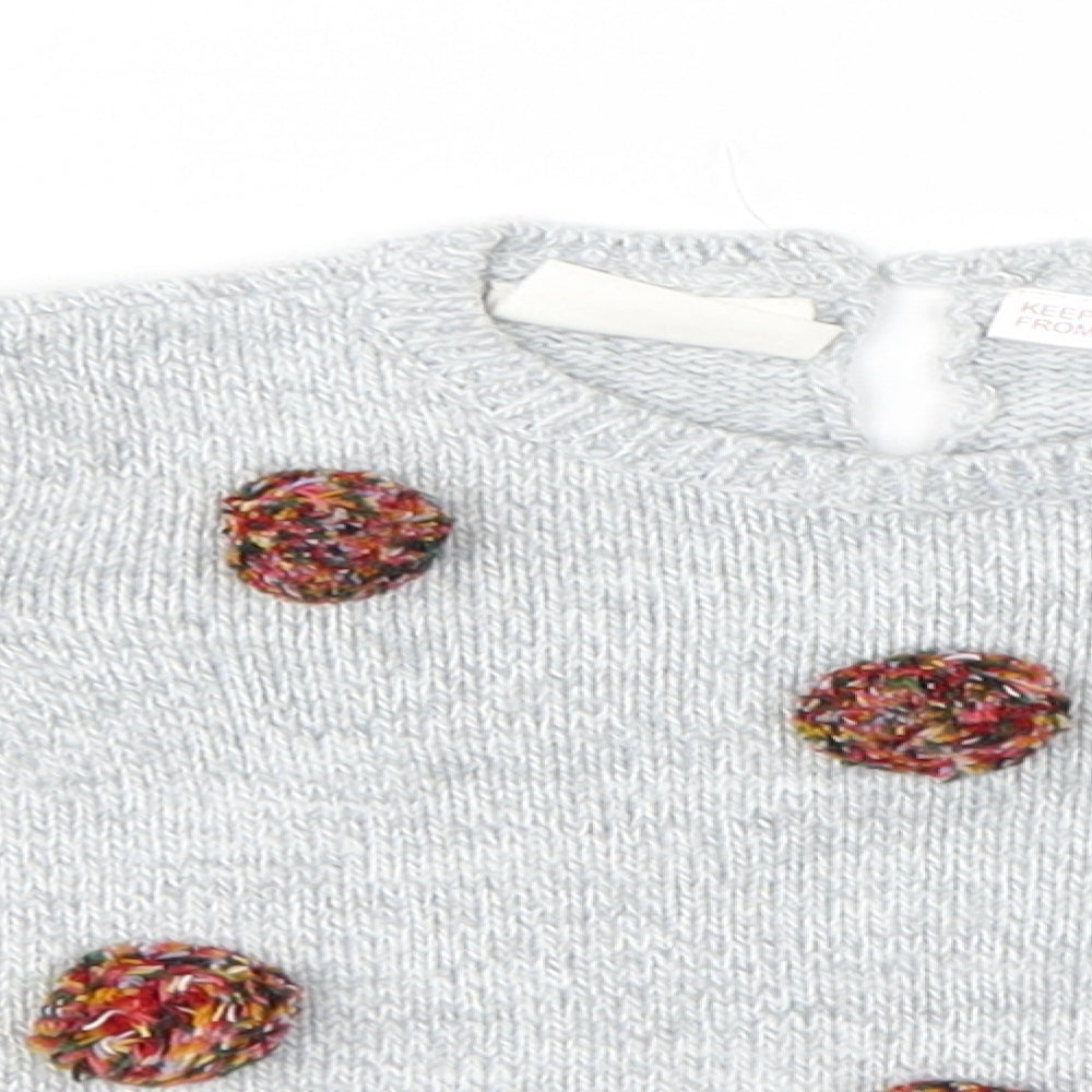 Zara Girls Grey  Acrylic Pullover Jumper Size 12-18 Months